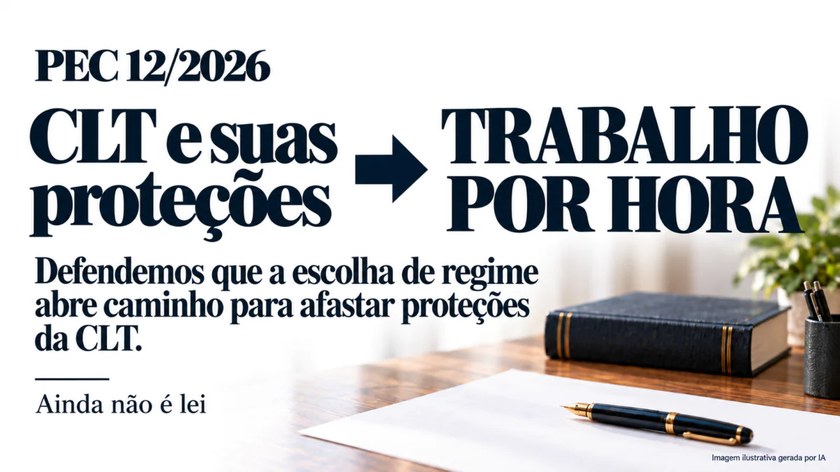 Trabalho por hora e proteções da CLT: tese jurídica sobre a PEC 12/2026 — imagem ilustrativa.